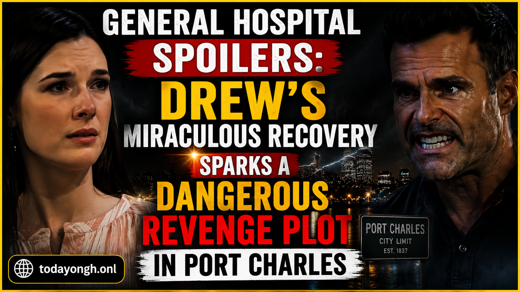 Drew wakes up ready for revenge on General Hospital