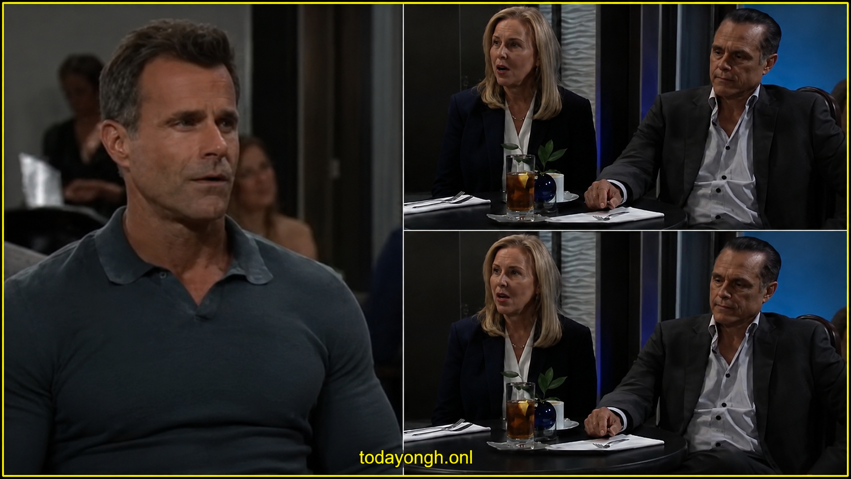 Laura Collins confronts Sonny Corinthos and Drew Cain about the upcoming auction.