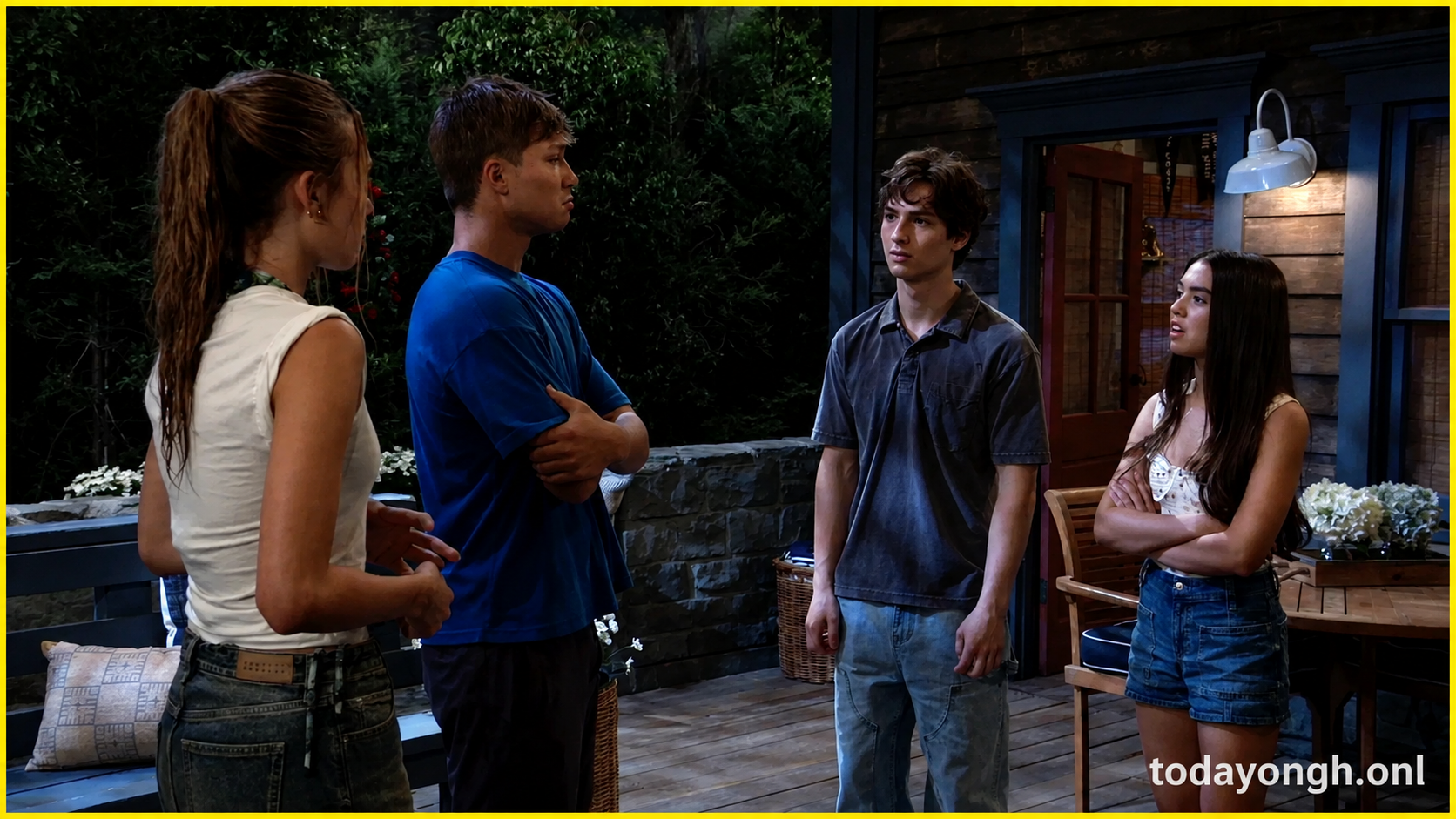 Charlotte backs Danny while Rocco stands up for Scout during their emotional confrontation.
